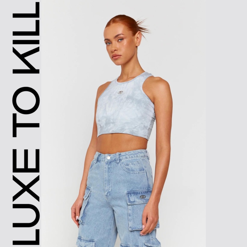 Luxe To Kill Blue Tie-Dye Crop Top